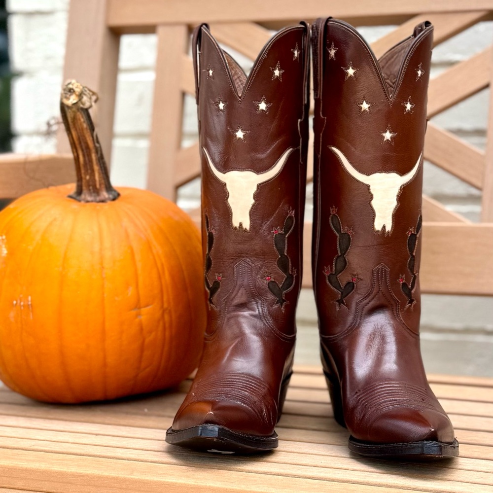 RARE LUCCHESE for Billy Martin’s Longhorn Boots Size 9